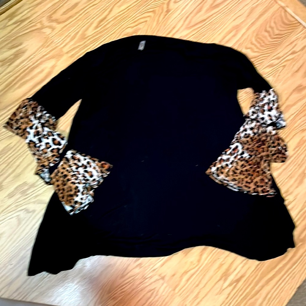 Cool Melon XL Cheetah Ruffles tunic